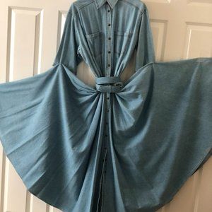 Big Lady western denim 'swirl skirt' cowgirl dance dress.